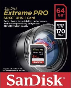Extreme PRO sdxc 64gb 170mbs