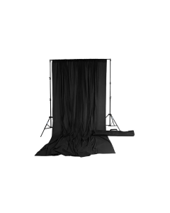 Fundo Greika Tecido Algodão Muslin Preto 2,84x4,82 m