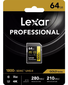 Cartão Memória Lexar Profissional Gold 64gb 280mb/s