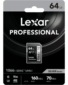 Cartão Memória Lexar Profissional Silver 64gb 160mb/s