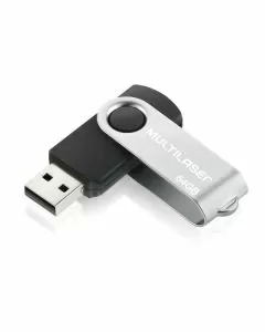 Pen Drive Twist 64GB USB Leitura 10MB/s e Gravação 3MB/s Preto Multilaser- PD590